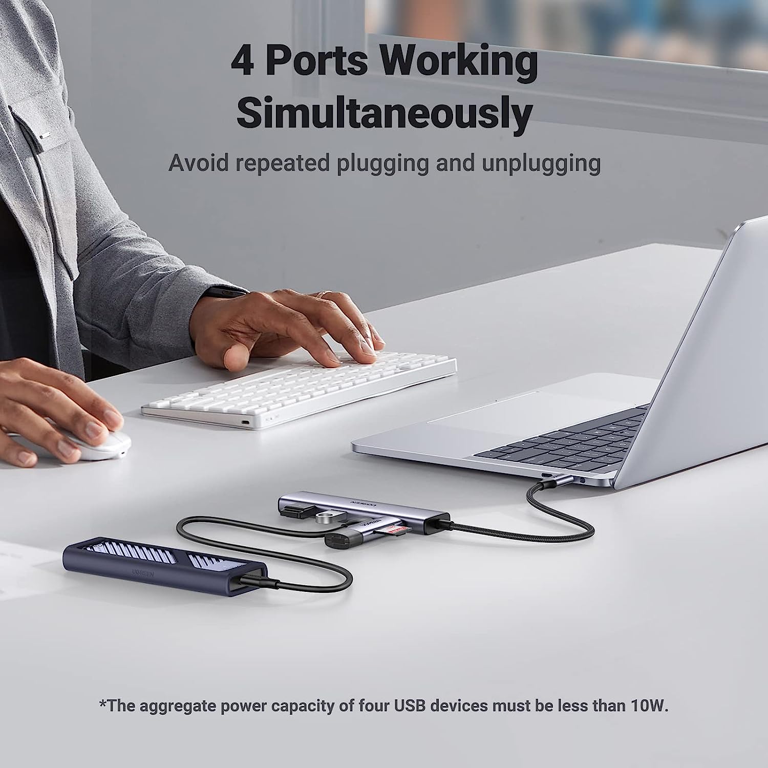 USB-C HUB 4 Port 2xUSB-C 2xUSB-A