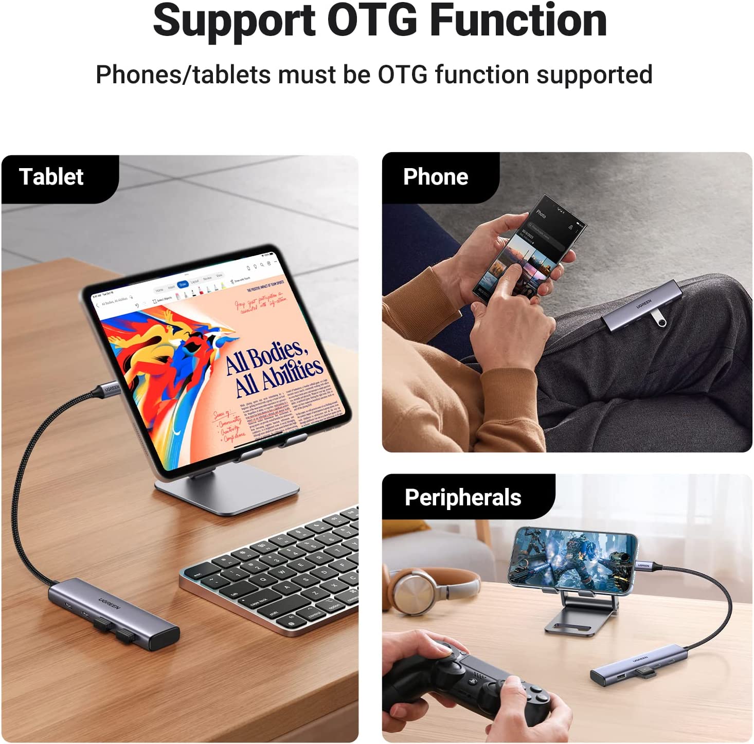 USB-C HUB 4 Port 2xUSB-C 2xUSB-A