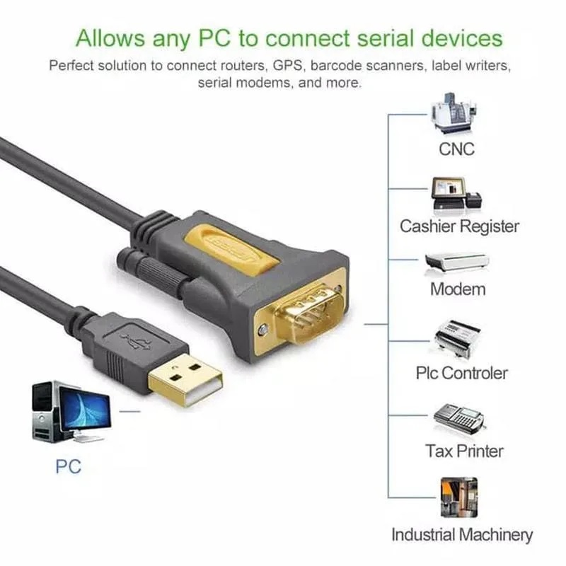 USB to DB9 RS-232 Male Adapter Cable - 1,5m