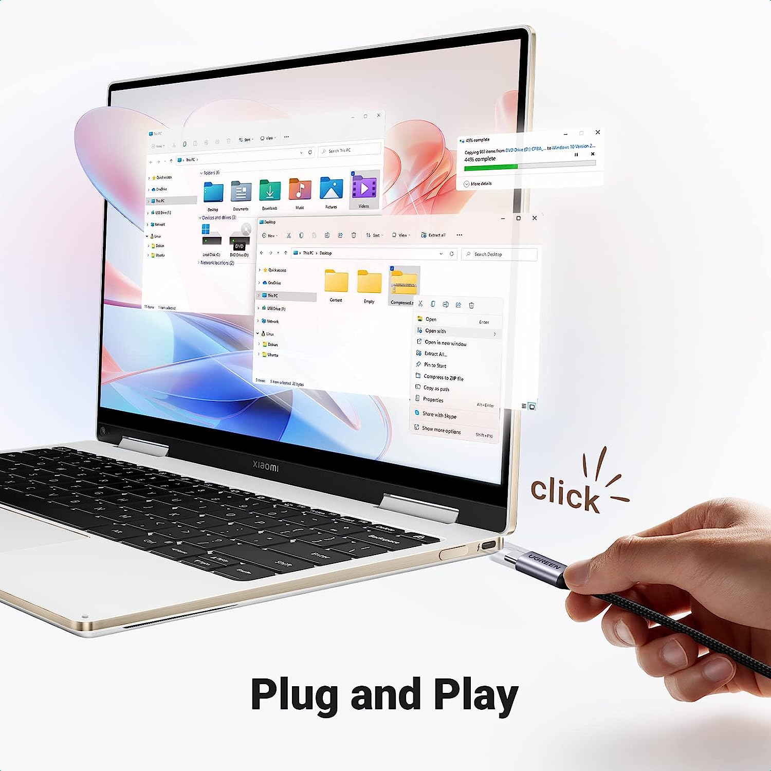USB-C HUB 4 Port 2xUSB-C 2xUSB-A