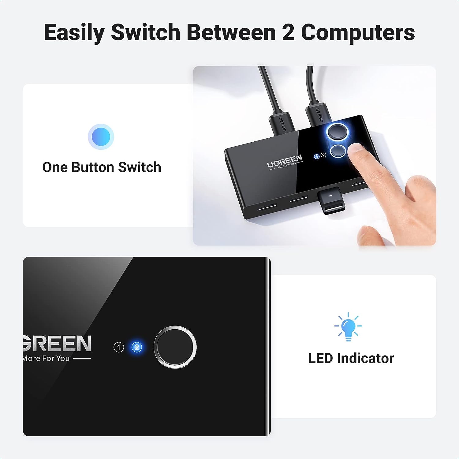 UGREEN 2 In 4 Out USB 3.0 Sharing Switch Box