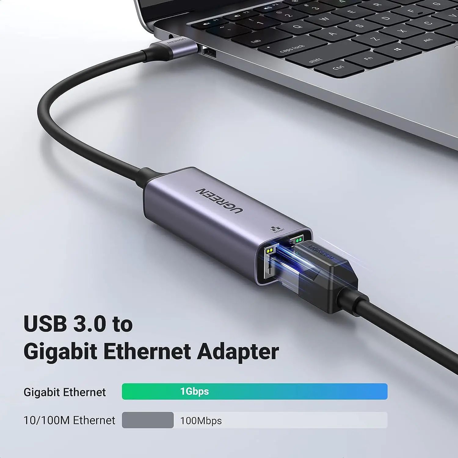 UGREEN USB 3.0 A To Gigabit Ethernet Adapter - Alumunium